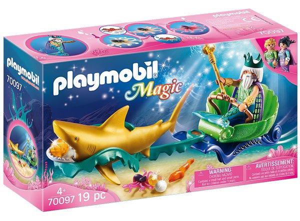 Playmobil 70097 Král moří se žraločím kočárem